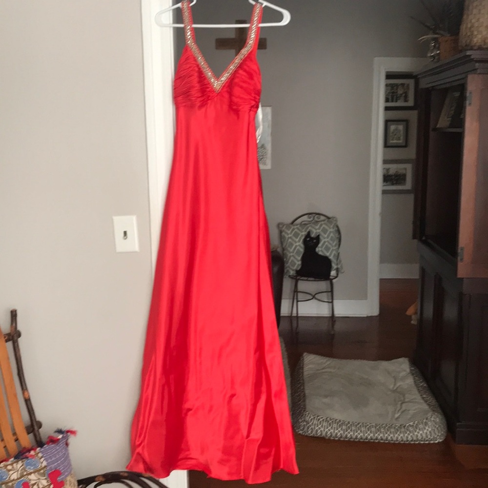 Orange long formal gown